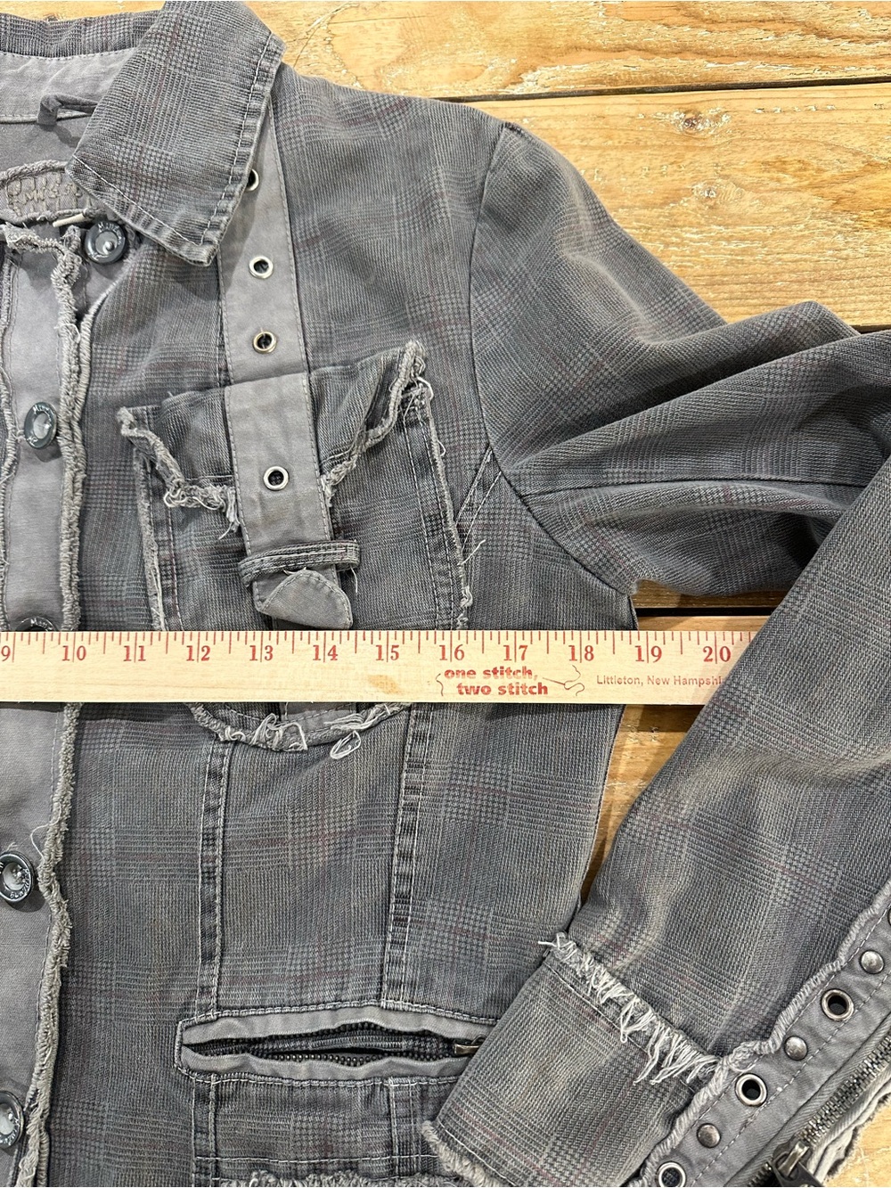 Miss Luna Distressed Utility Moto Jacket Y2K Grunge Avant Garde Patchwork M - Picture 11 of 16